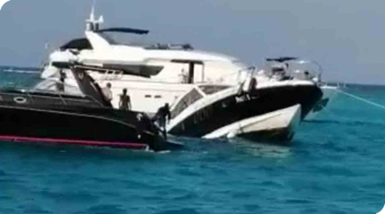 Turistas se salvan de morir ahogados tras hundimiento de yate en Isla Mujeres